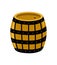 Wooden rum barrel isolated vector icon