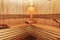 Wooden russian bathhouse sauna benches in hospital recreational