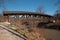 Wooden rustic bridge over loisach river, garmisch-partenkirchen