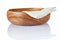 Wooden salad bowl and napkin