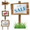 Wooden sale board set