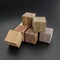 wooden sample cubes isolated on black background
