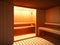 wooden sauna interior with a brown towel, Ai Generated