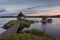 Wooden sauna on the lake Gaxsjon, Sweden