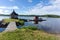 Wooden sauna on the lake Gaxsjon, Sweden