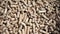 Wooden sawdust pellets. Cat litter filler or organic fuel.