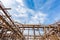 Wooden scaffolding low angle view at building site