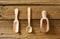 Wooden scoops and spoon