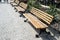 wooden seating in the city
