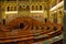 Wooden seats in government in Budapest parliament