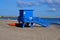 wooden shack for a lifeguard on the beach, Ustka, Poland, 2023