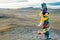 Wooden shaman totems at Burhan Cape, Baikal Lake, Russian Federation