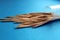 Wooden sharp toothpicks scattered on the table