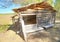 Wooden shed in the nature reserve Svansele Dammaenger, a former water-meadow, in Sweden