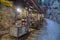 Wooden shed shop which old-fashioned object on display for local visitor to view