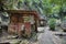 Wooden shed shop which old-fashioned object on display for local visitor to view