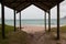 Wooden shelter on the beach, new zealand