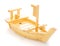 Wooden ship or boat for putting sushi isolated