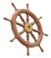 Wooden ship steering wheel