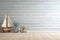 Wooden shiplap wall with a coastal aesthetic