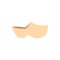 Wooden shoe icon in flat style