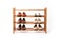 Wooden Shoe Rack on White Background