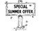 Wooden Sign Board Drawing with Special Summer Offer Text