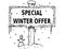 Wooden Sign Board Drawing with Special Winter Offer Text