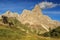 Wooden sign board in the mountains,Cimon Della Pala,Dolomiti,Italy