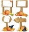 Wooden sign boards Thanksgiving