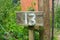 Wooden sign giving garden plot number