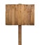 Wooden signboard sign post made from old planks, isolated