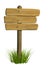 Wooden signboard from three boards