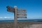 Wooden Signpost  for Coastal Walks Devon