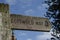 Wooden signpost for the Cotswold Way footpath