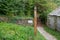 Wooden signpost with cross