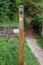 Wooden signpost with cross