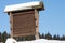 Wooden signpost in the snow