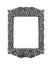 Wooden Silver frame vintage isolated background.