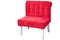 Wooden single-seater couch, upholstered fabric of red, isolated