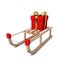 Wooden sledges with gift box