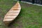 Wooden small handmade boat for fishing on the ground,