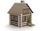 Wooden small house. The isolated illustration.