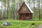 Wooden small house in a wood