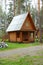 Wooden small house in a wood