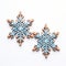 Wooden Snowflake Ornaments: Blue And Brown Colors, Detailed Miniatures
