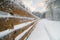 Wooden snowy fence