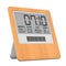 Wooden Solar Digital Modern Alarm Clock. 3d Rendering