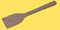 Wooden solid turner or kitchen utensils on yellow background.