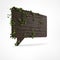 Wooden speech bubble with ivy and green leafs